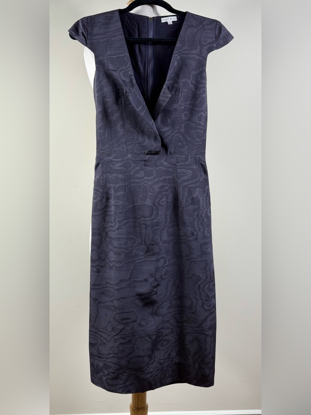 Brian Reyes Silk Jacquard Sheath Dress Sz 4 (Fits XS)